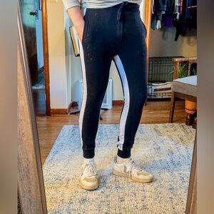 Black Zara Joggers with White Accents